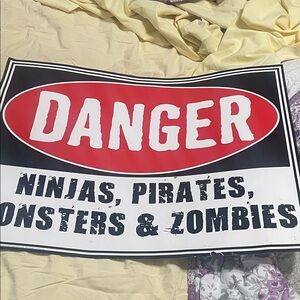 🖤Vintage 2010s Kids Danger Warning Poster SEE PICS🖤
